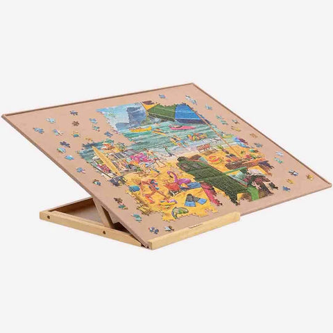 Portable Puzzle Board With Tilting Bracket