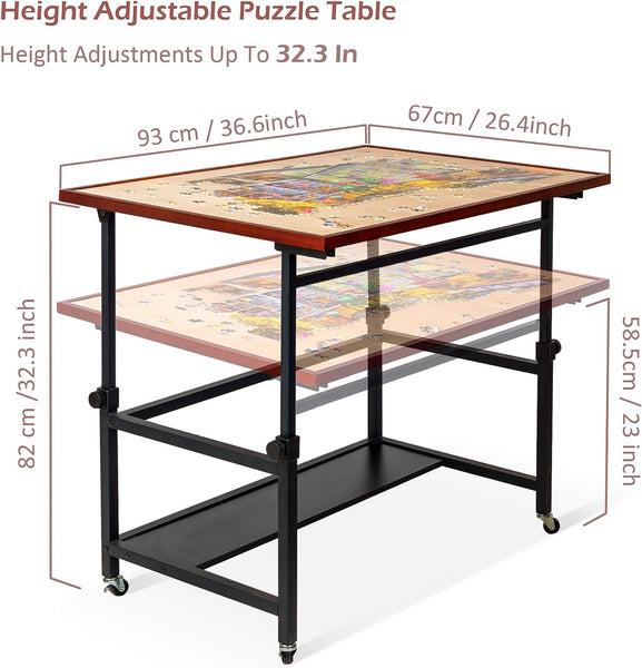 Puzzle Table with Legs Angle & Height Adjustable, Tilting Table with 4 –  jigsawdepot
