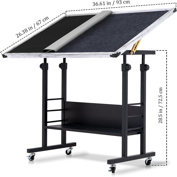 Jigsaw Puzzle Table with Legs 1500 Piece, Adjustable Puzzle Stand Up Board with 5 Tilting Angle & Height Adjustment, Jigsaw Storage Board with Cover Mat