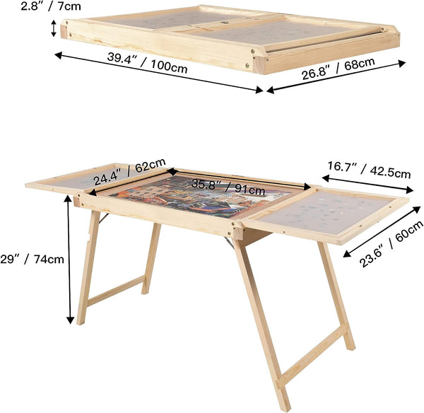Jigsaw Puzzle Table with Foldable Legs & Cover 1500 Piece