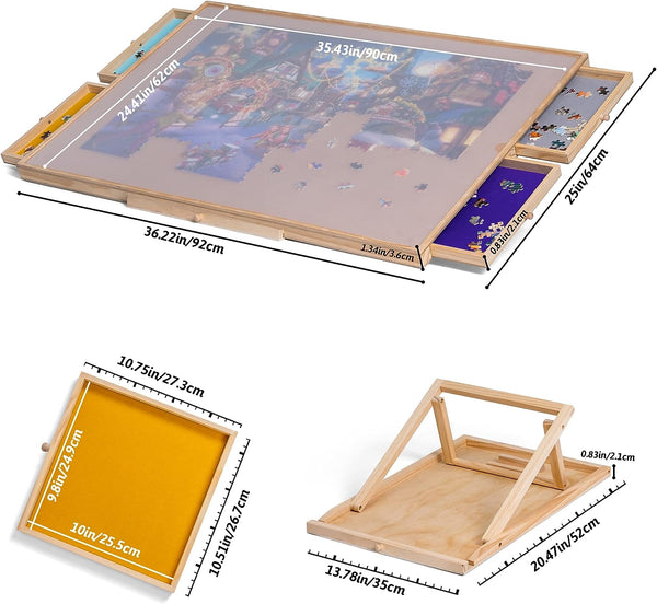 Jigsaw Puzzle Table with Adjustable Bracket for Up to 1500 Pieces