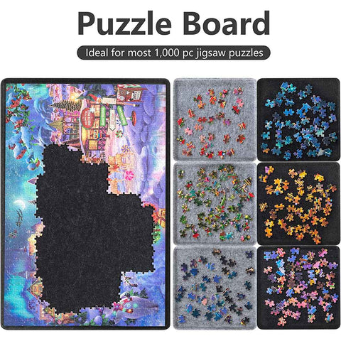 Lavievert Jigsaw Puzzle Board with 6 Sorting Trays, Lightweight Portable  Felt Puzzle Mat Puzzle Storage Puzzle Saver for Up to 1000 Pieces - Black