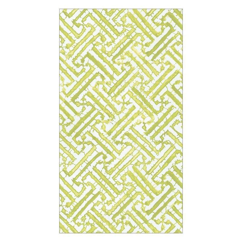 Caspari Green Moss Fretwork Paper Guest Towels - 15Pk