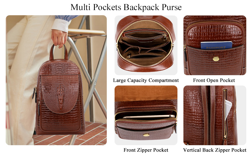 Genuine leather backpack purse new arrivals