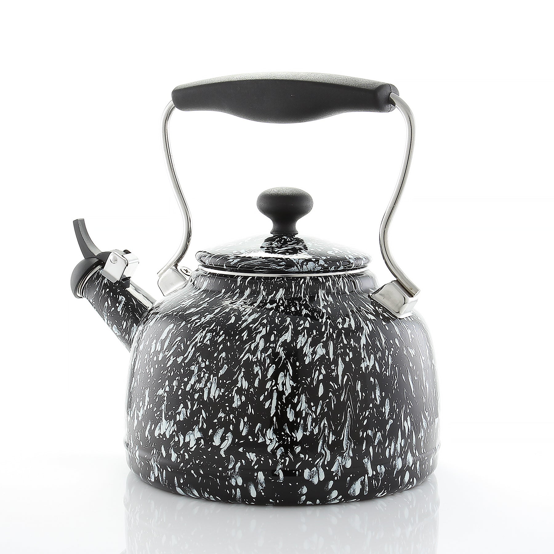 Limited Edition Vintage Teakettle Black with White Spatter (1.7 Qt.)