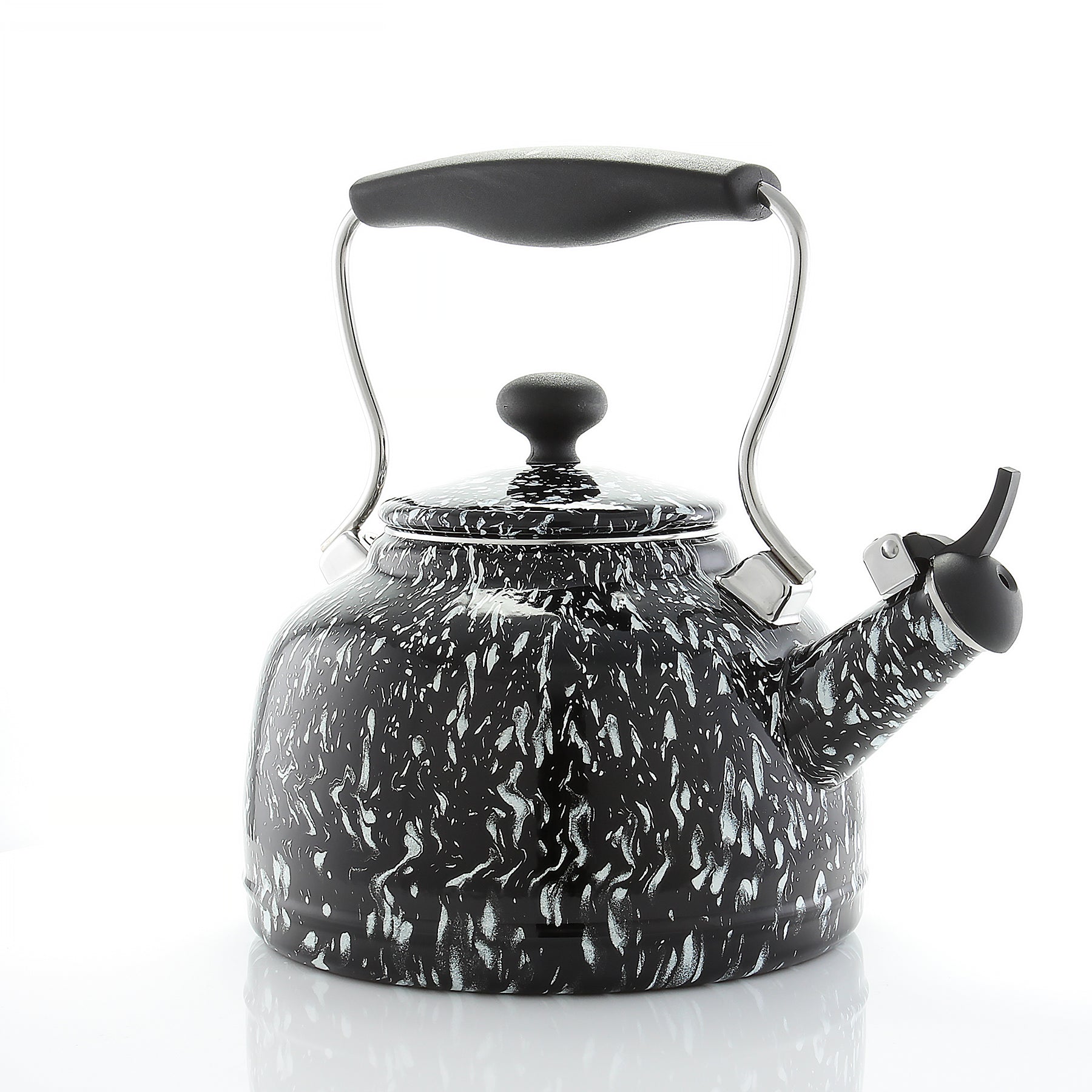 Limited Edition Vintage Teakettle Black with White Spatter (1.7 Qt.)