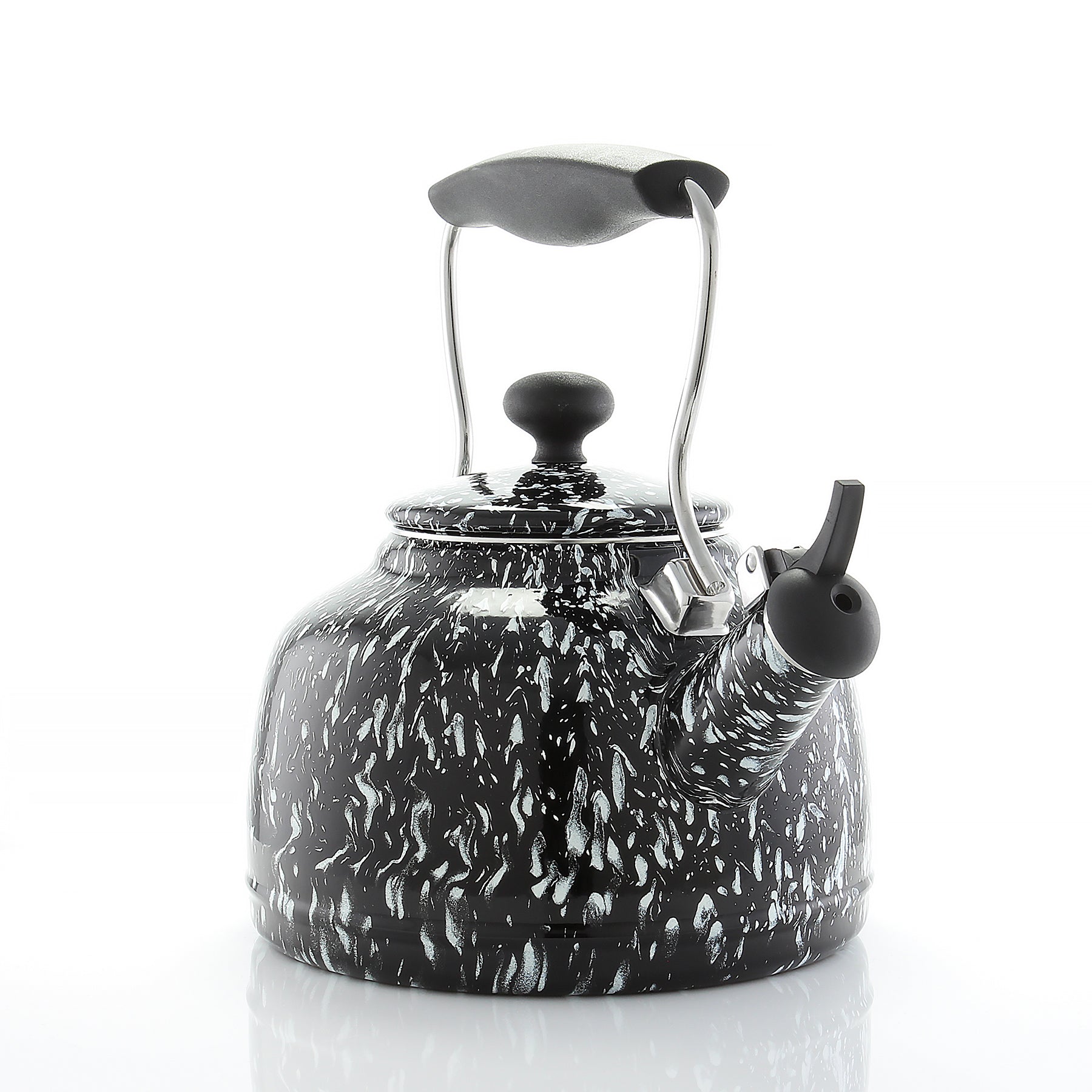 Limited Edition Vintage Teakettle Black with White Spatter (1.7 Qt.)