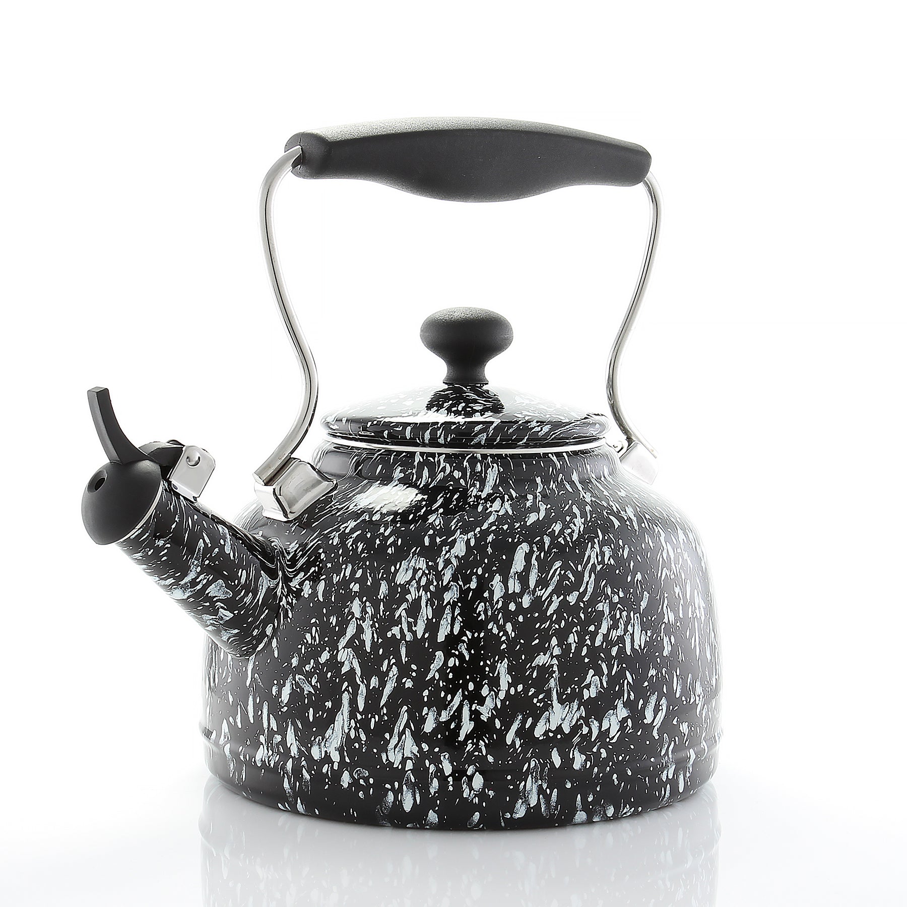 Limited Edition Vintage Teakettle Black with White Spatter (1.7 Qt.)