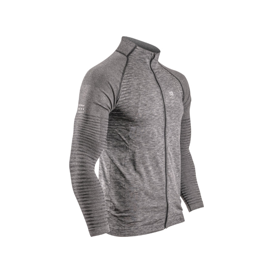  COMPRESSPORT SEAMLESS ZIP SWEATSHIRT – GRAU MELANGE 