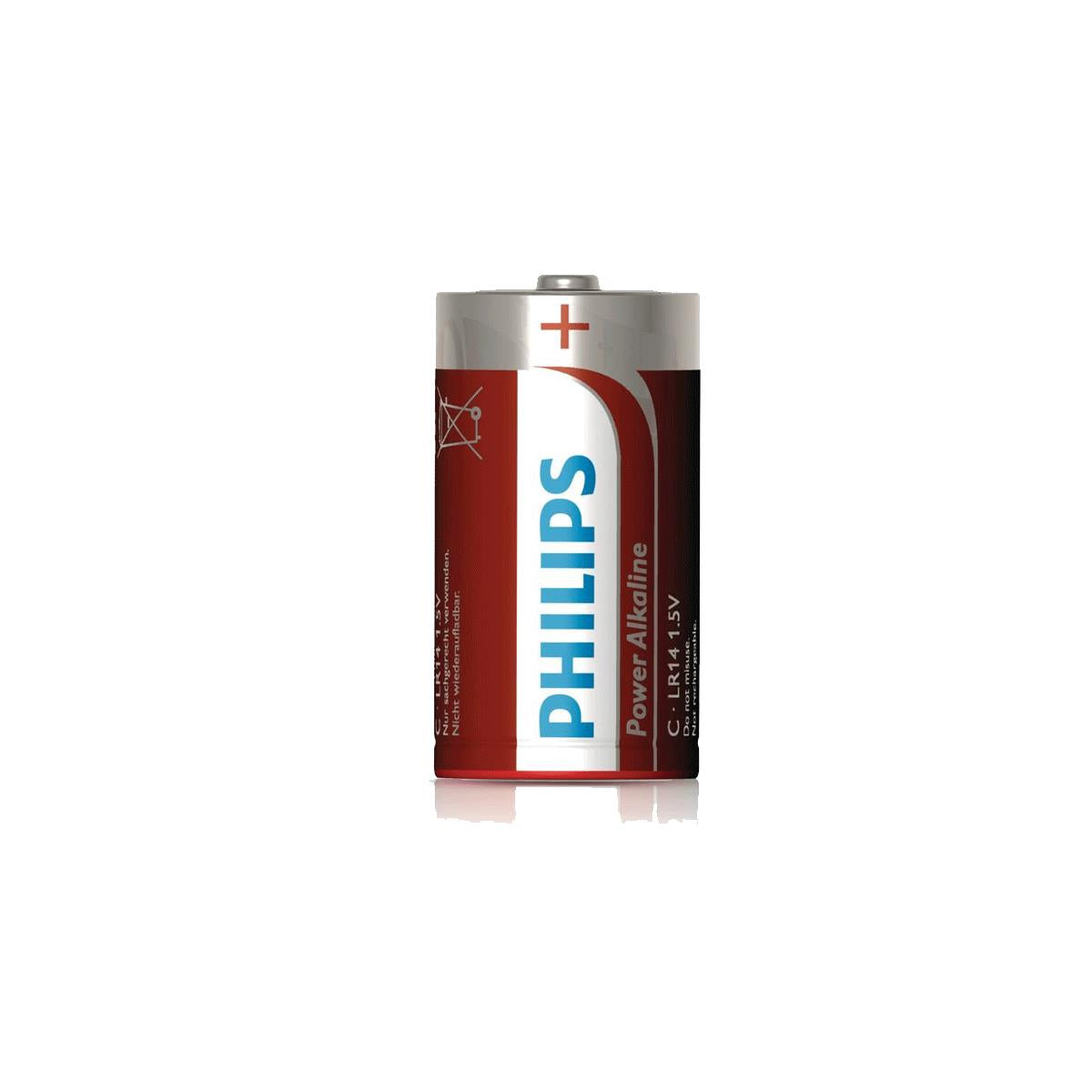  PHILIPS POWER ALKALINE BATTERIE LR14 C ZELLE X2 