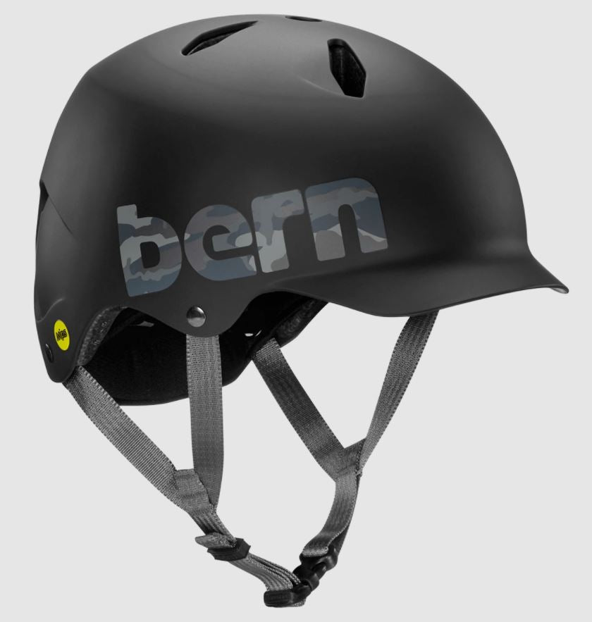  Bern Bandito Youth EPS Fahrradhelm – Mattschwarzes Camo-Logo – Mittelgroß (54,5–57 cm) 