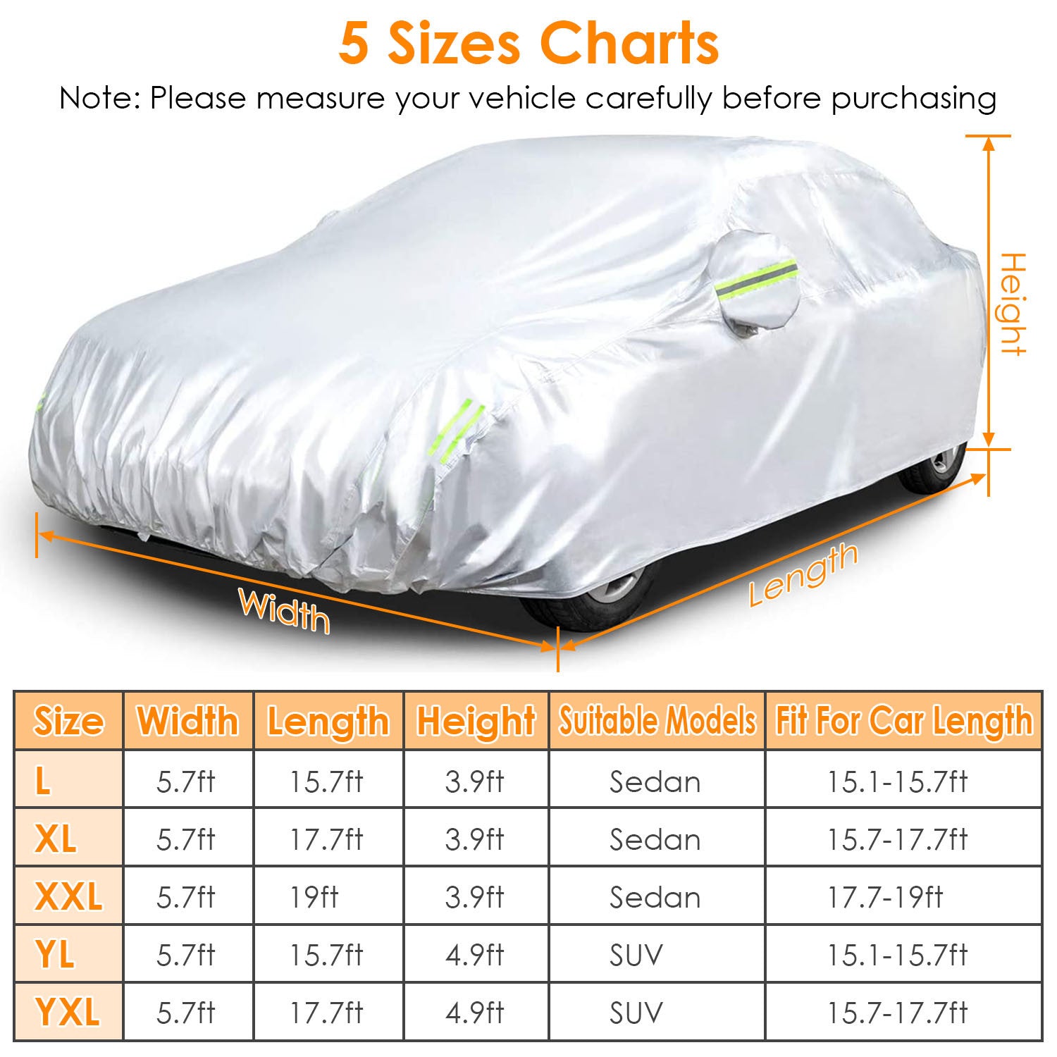 Full Coverage Car Cover Waterproof UV Protection Automotive Cover