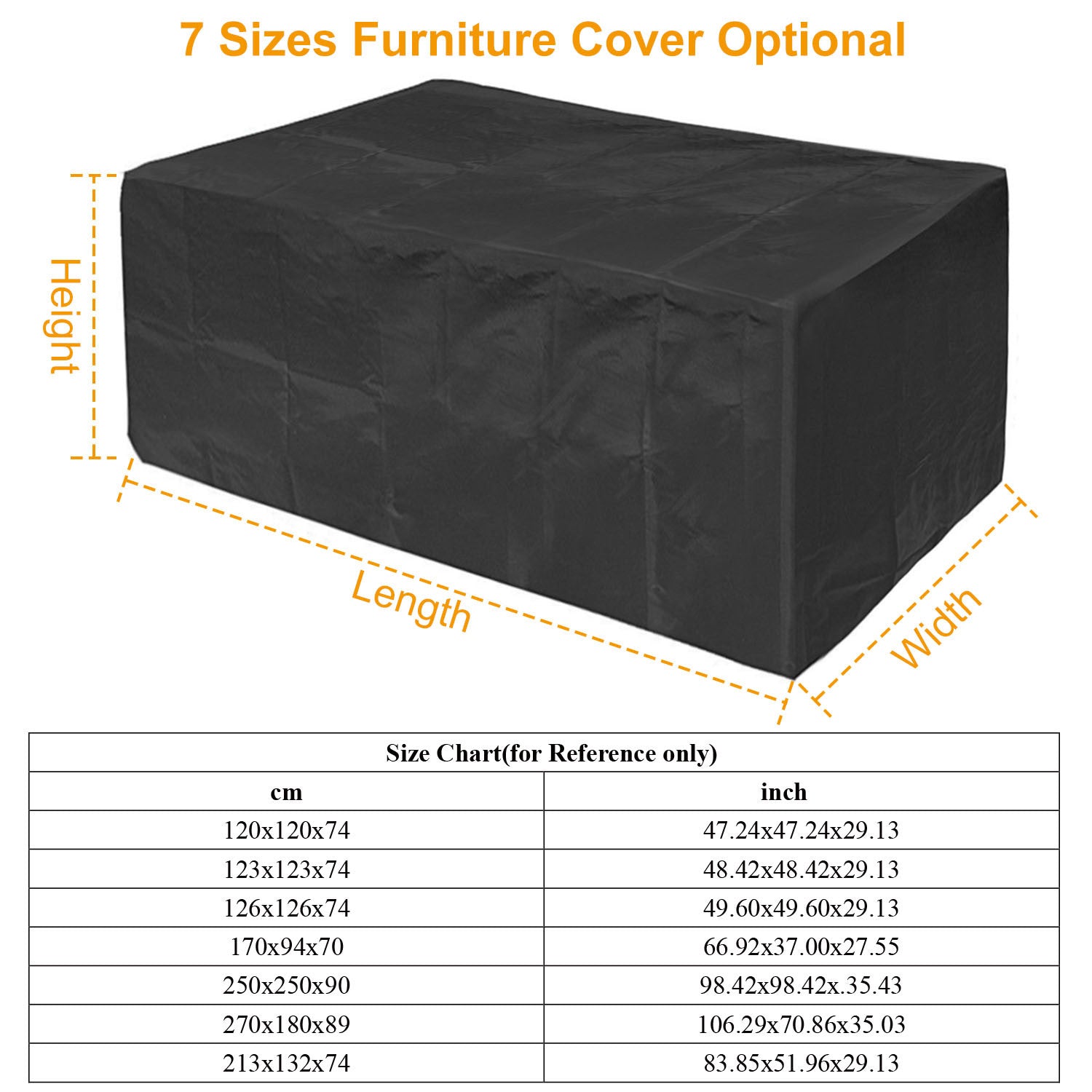 210D Waterproof Outdoor Furniture Cover Windproof Dustproof Patio Furniture Protector Oxford Cloth Garden 4XL Size