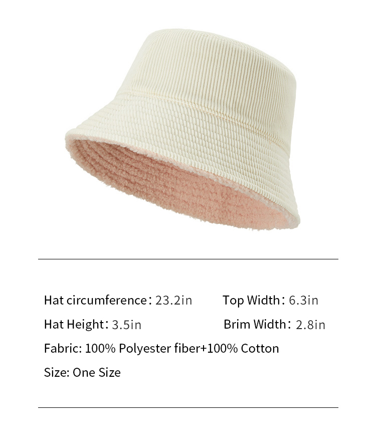 Sizechart of Women's Winter Double-Side Heated Bucket Hat