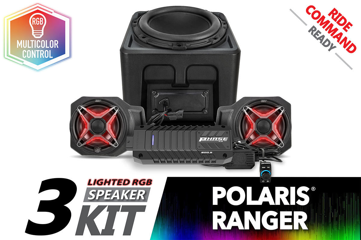  2018-2024 Polaris Ranger XP1000 V-Spec 3-Speaker Audio System for Ride Command 