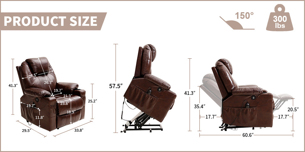 lift chair size