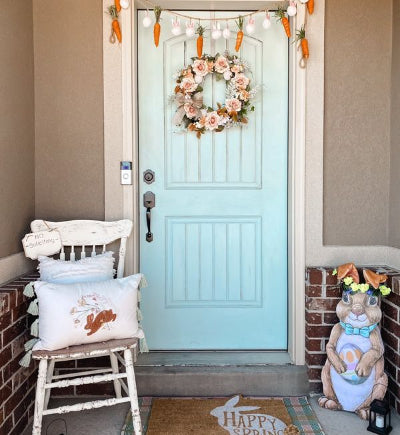 bunny statue with solar lights