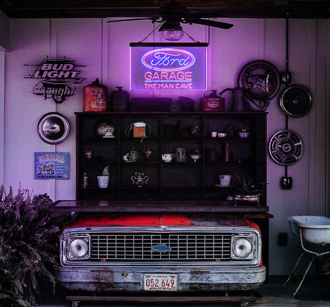garage neon-like led sign