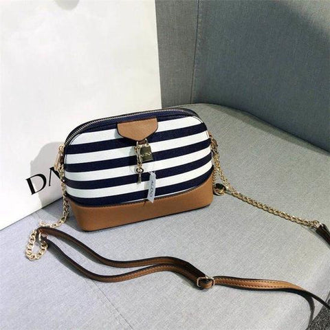 WOMEN'S SMALL SHOULDER BAG WITH STRIPES