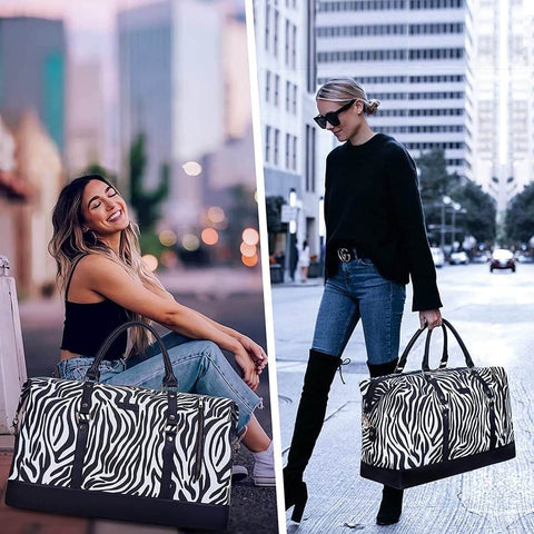  Zebra Striped Travel Duffel Bag