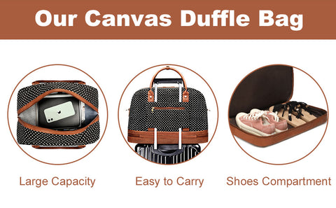Bosidu travel duffel bag for women-details