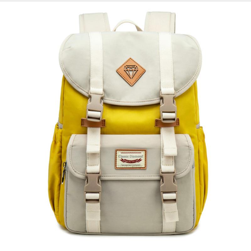 Multicolor Canvas Casual Patchwork Backpack