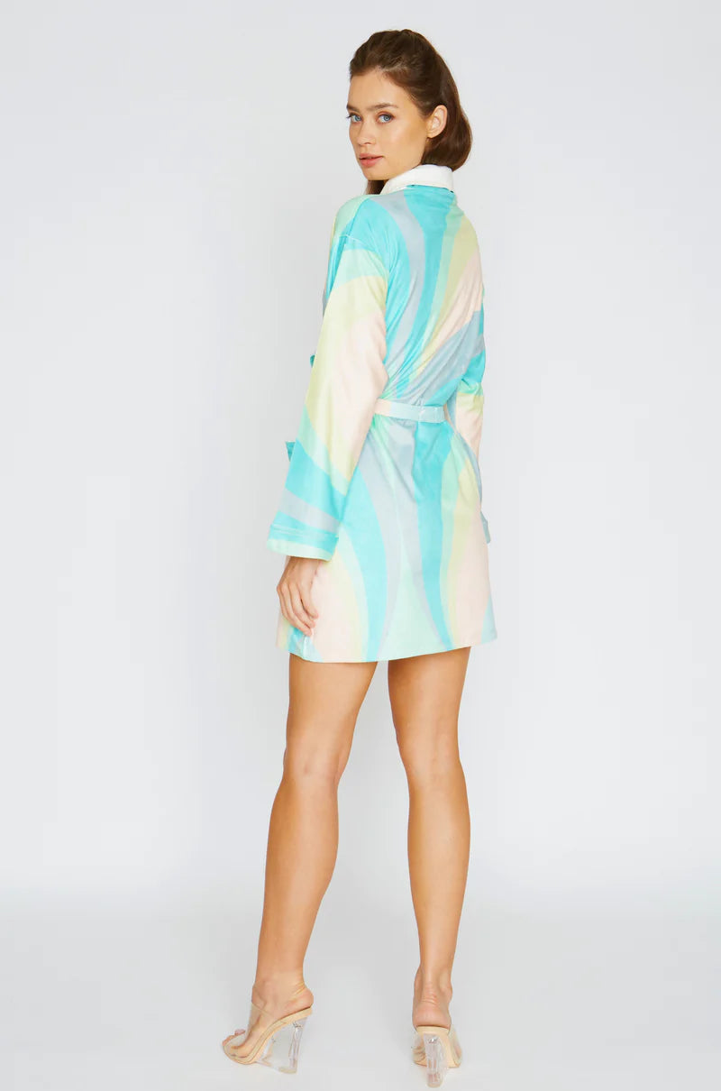 Wrap Up By VP Diva Scoop Pistachio Short Robe