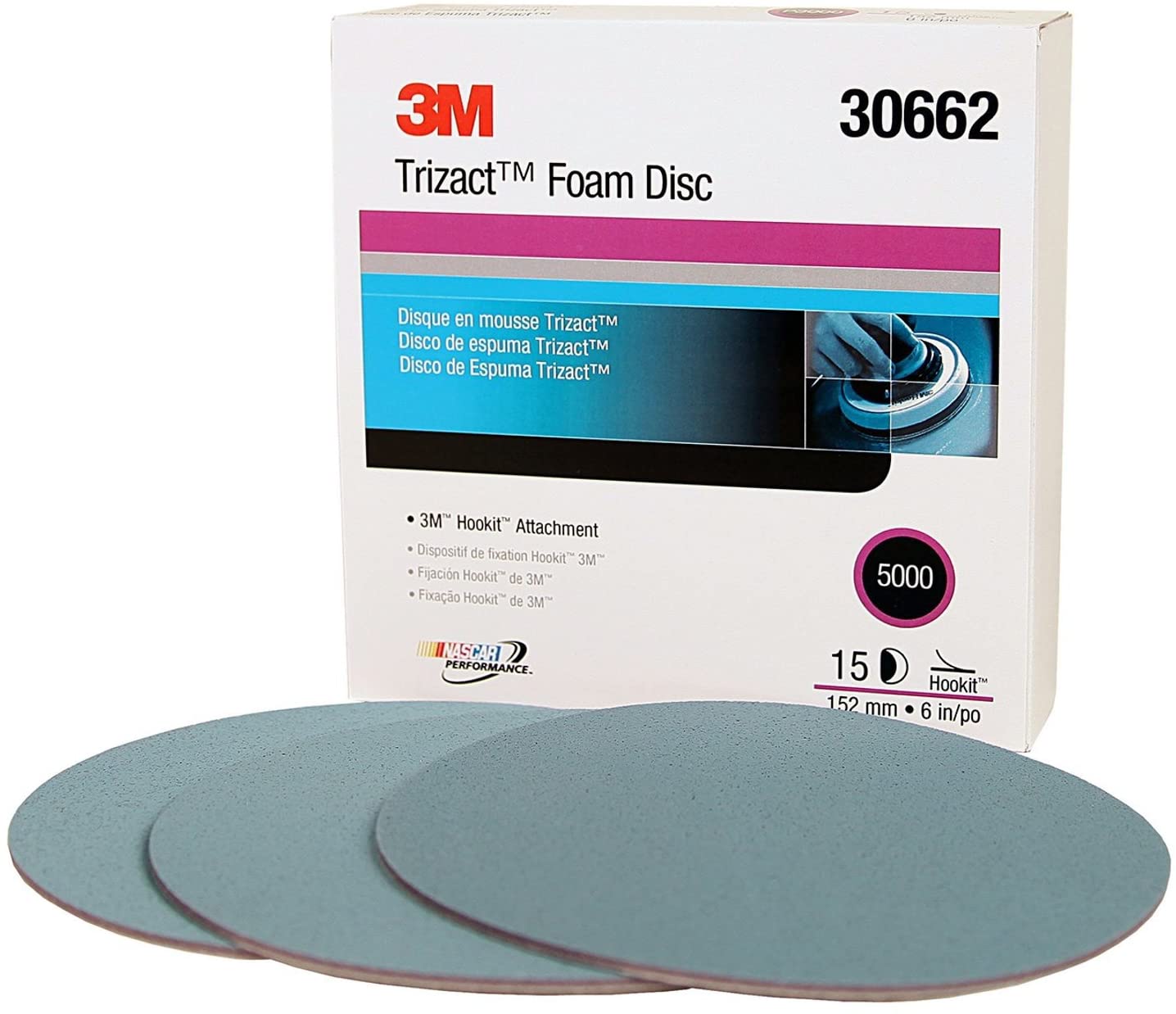 3M 30662 Trizact Foam Disc, 5000 Grit (5ct)