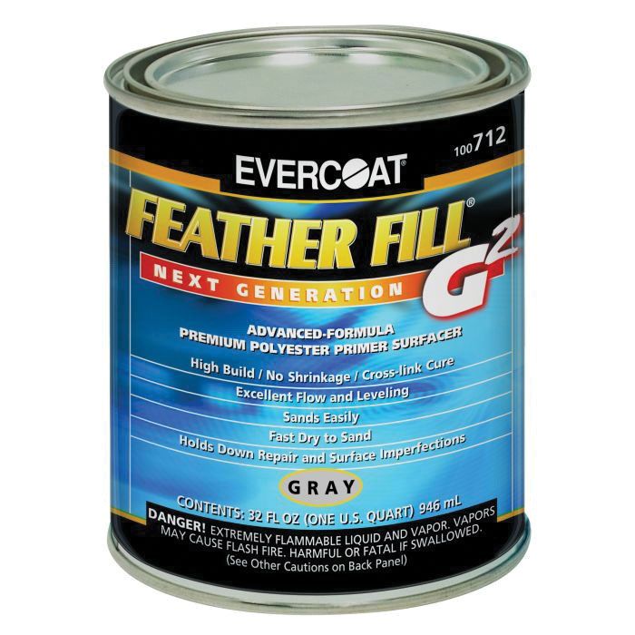 EVERCOAT? FEATHER FILL? G 2? 100712 High-Build Polyester Primer Surfacer, 1qt, Gray, High-Build