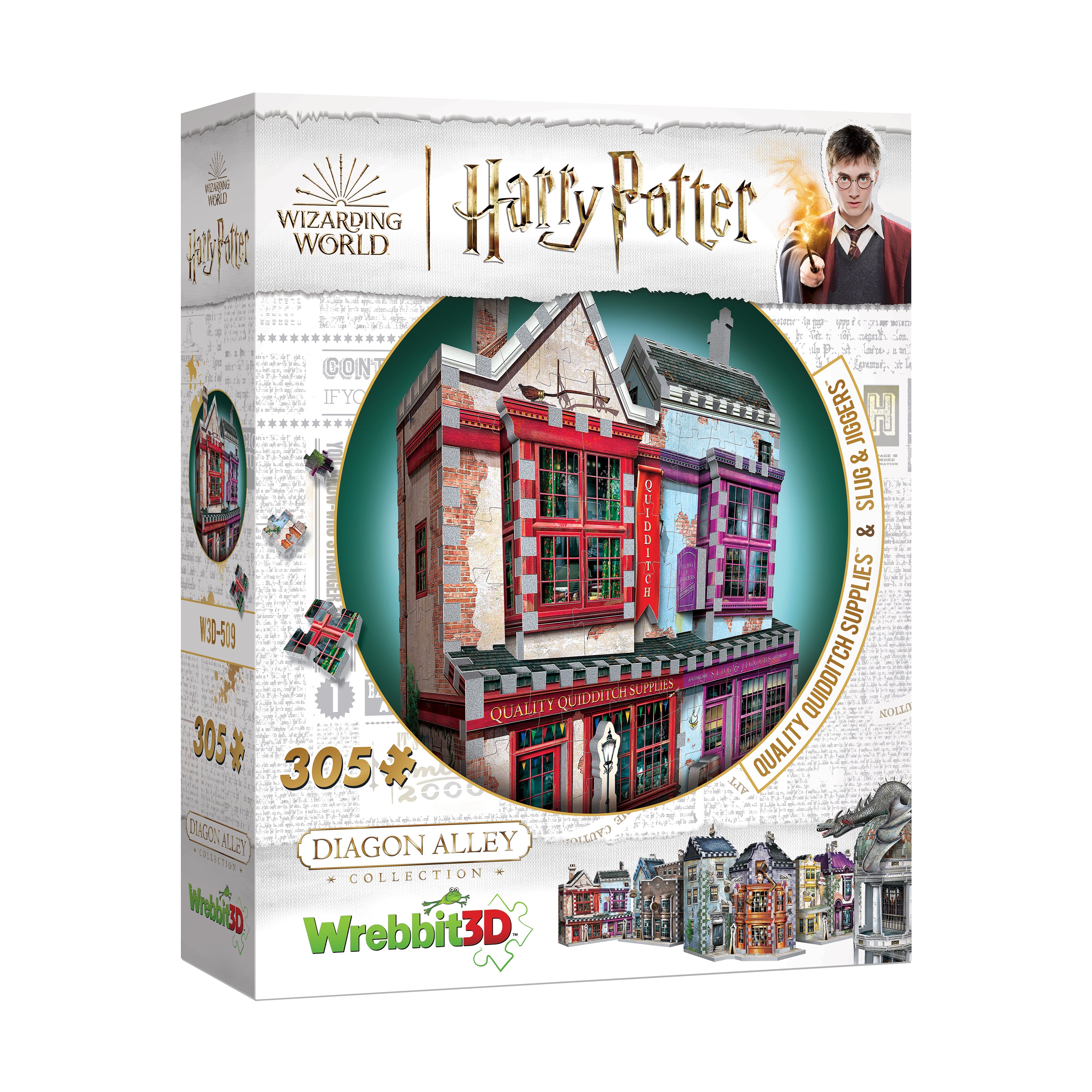 Harry Potter Diagon Alley Collection - Quality Quidditch Supplies & Slug & Jiggers 3D Puzzle: 305 Pcs