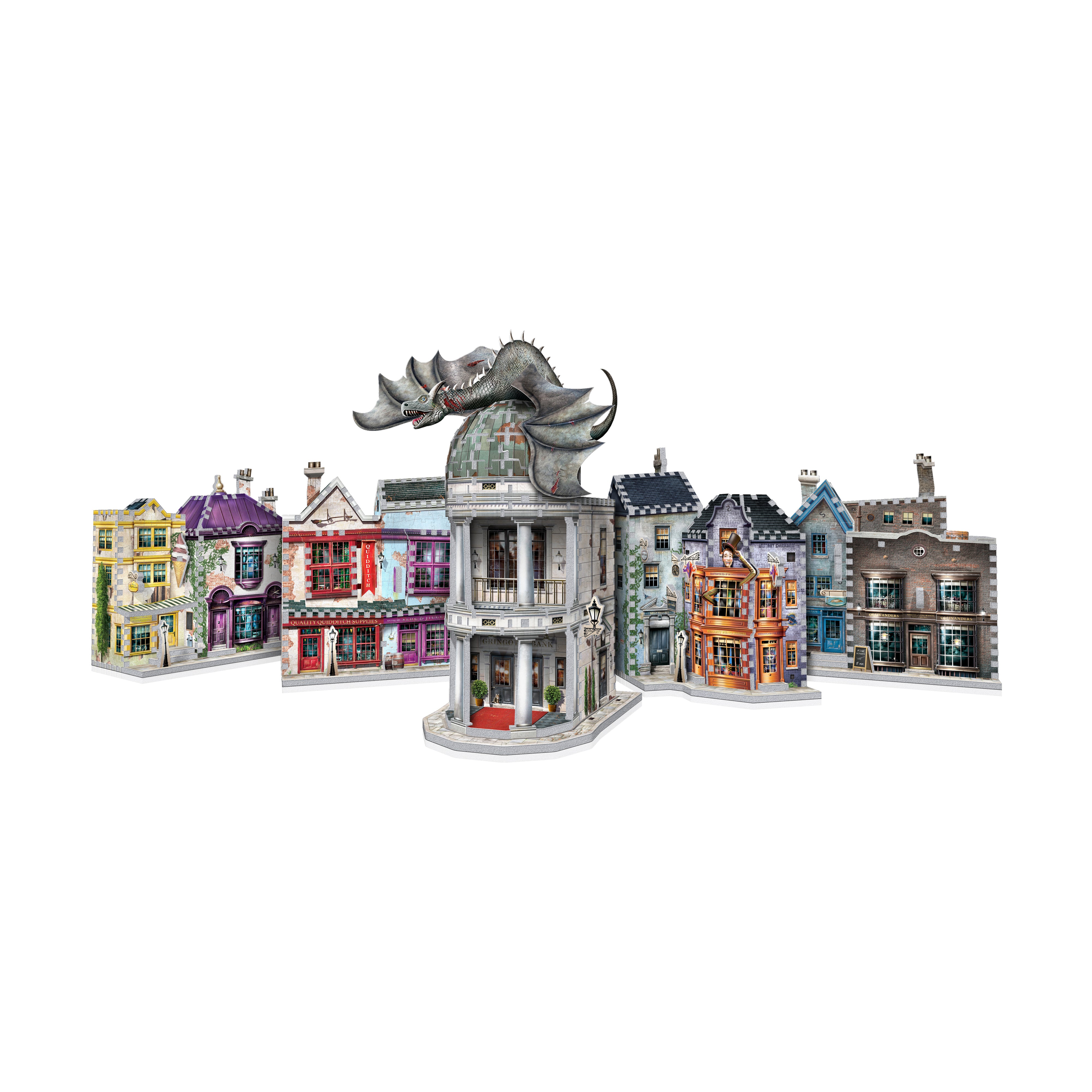 Harry Potter Diagon Alley Collection - Quality Quidditch Supplies & Slug & Jiggers 3D Puzzle: 305 Pcs