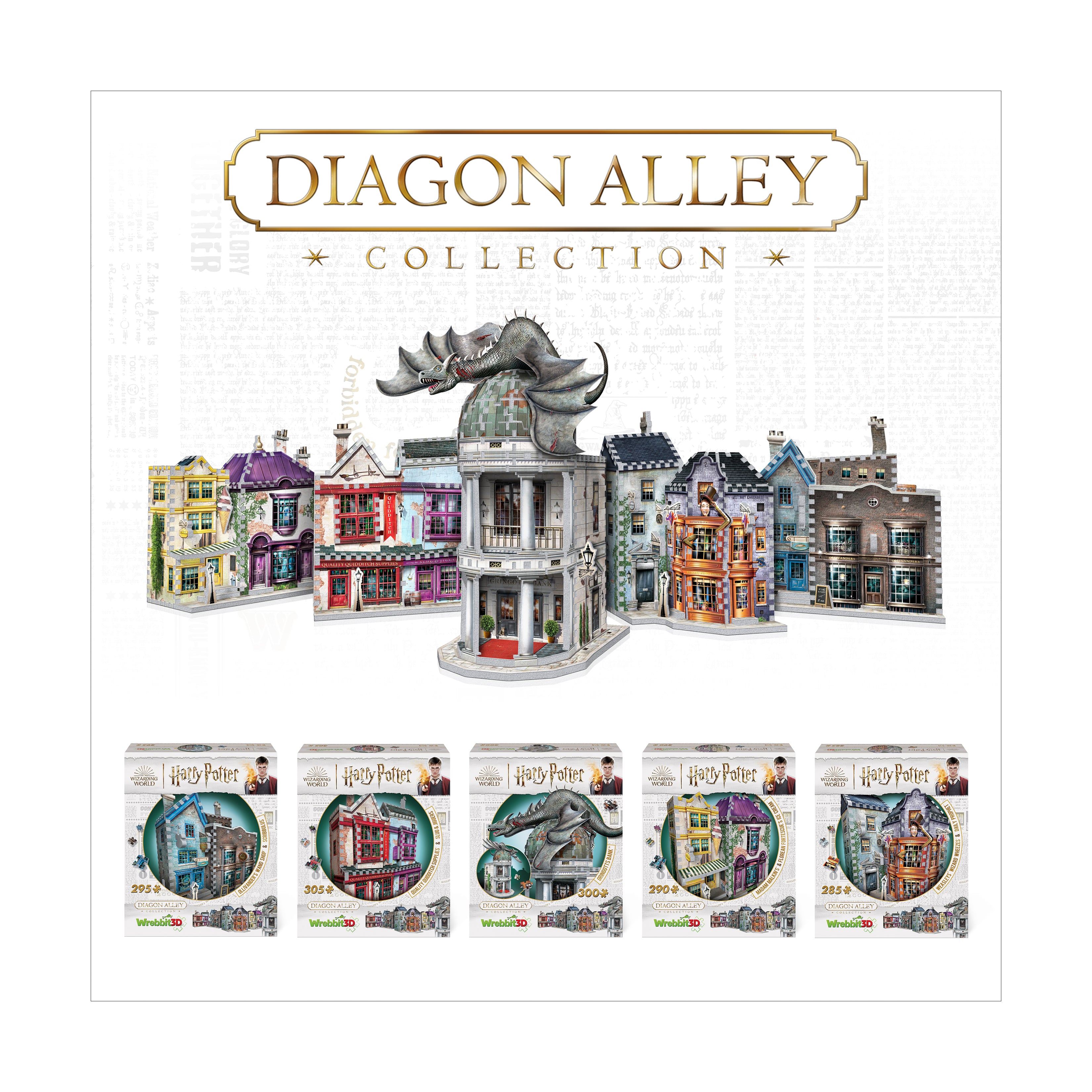 Harry Potter Diagon Alley Collection - Quality Quidditch Supplies & Slug & Jiggers 3D Puzzle: 305 Pcs