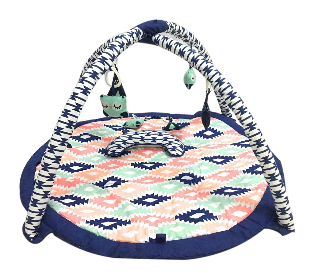 Bacati - Playmat/Baby Activity Gym with Mat, Aztec Emma Coral/Mint/Navy