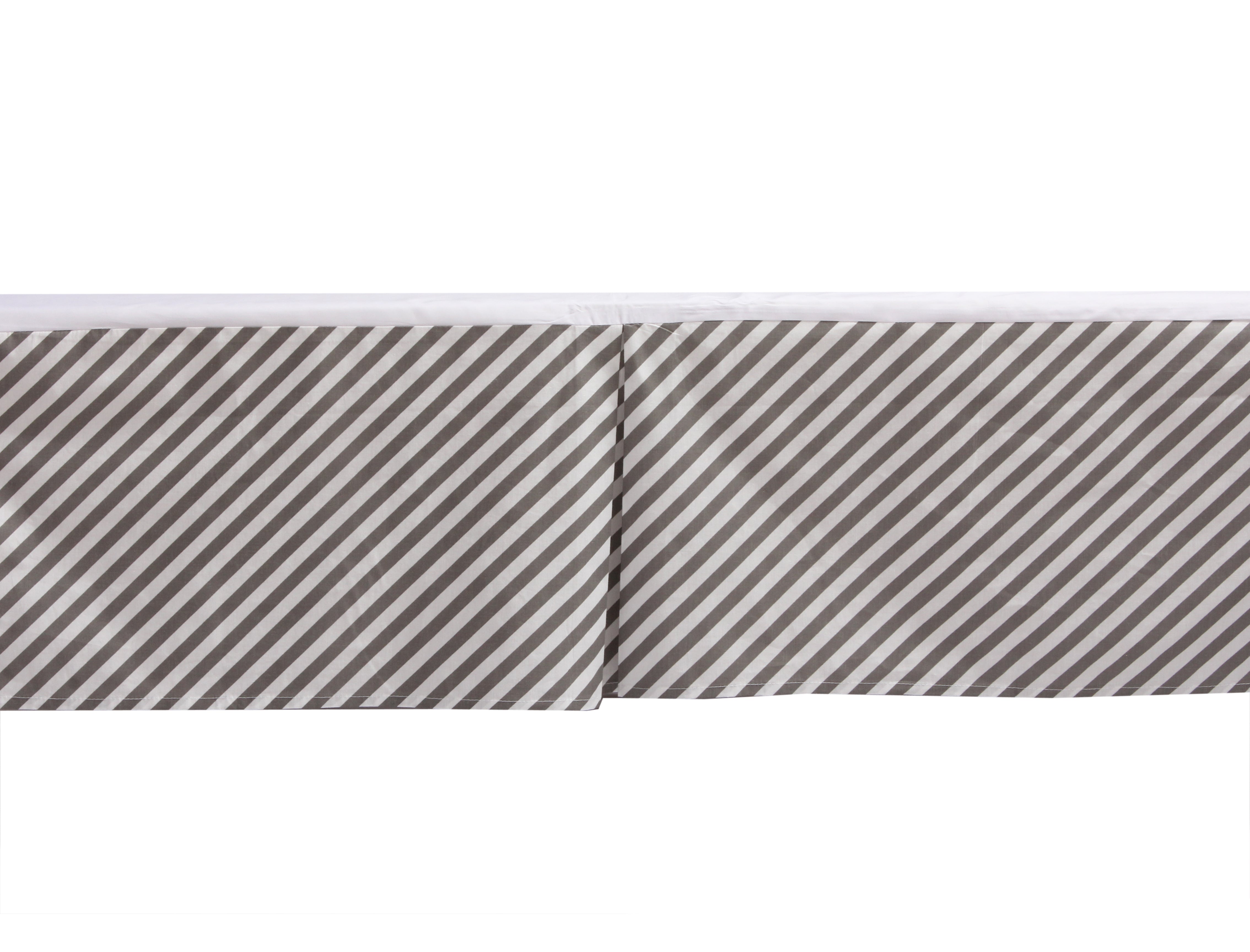 Bacati - Multiple Options of Crib or Toddler Bed Skirt or Dust Ruffle 100% Cotton Percale, Aztec Love Grey