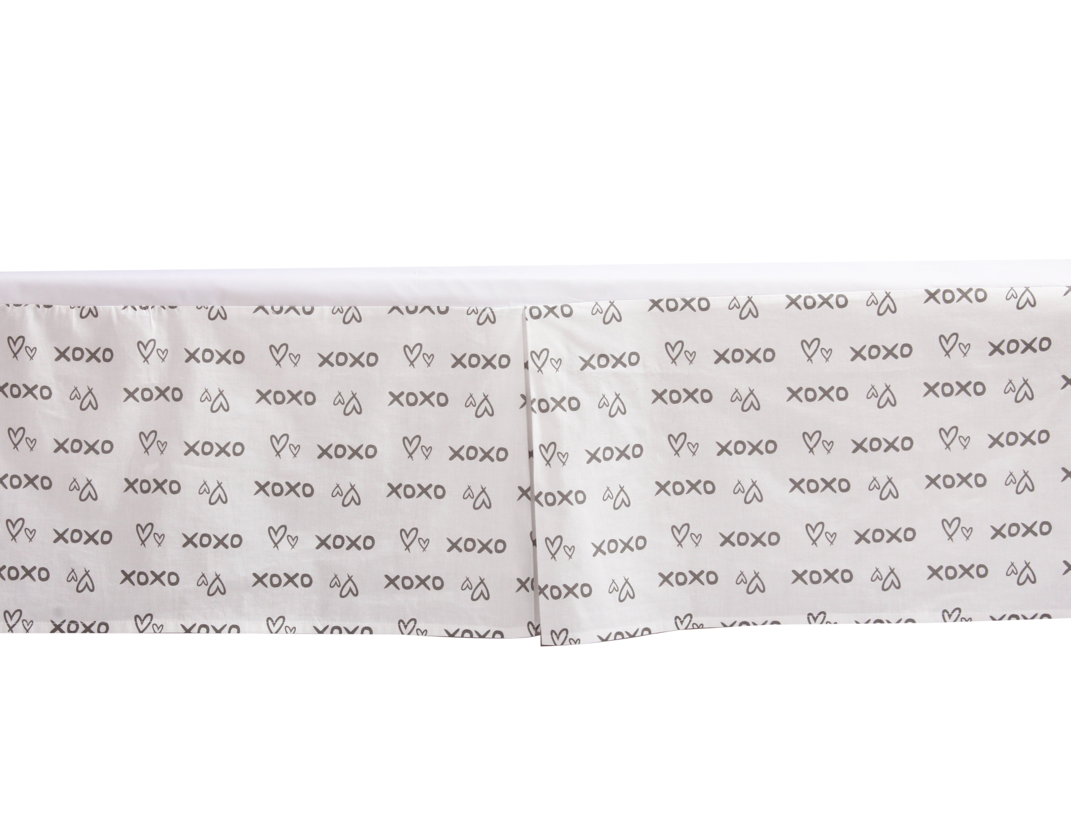Bacati - Multiple Options of Crib or Toddler Bed Skirt or Dust Ruffle 100% Cotton Percale, Aztec Love Grey