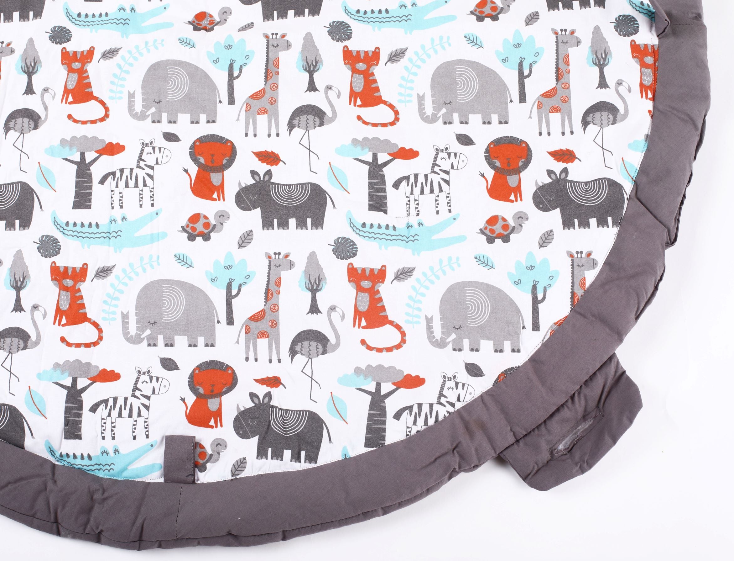 Bacati - Playmat/Baby Activity Gym with Mat, Jungle Safari Animals Aqua/Orange/Grey