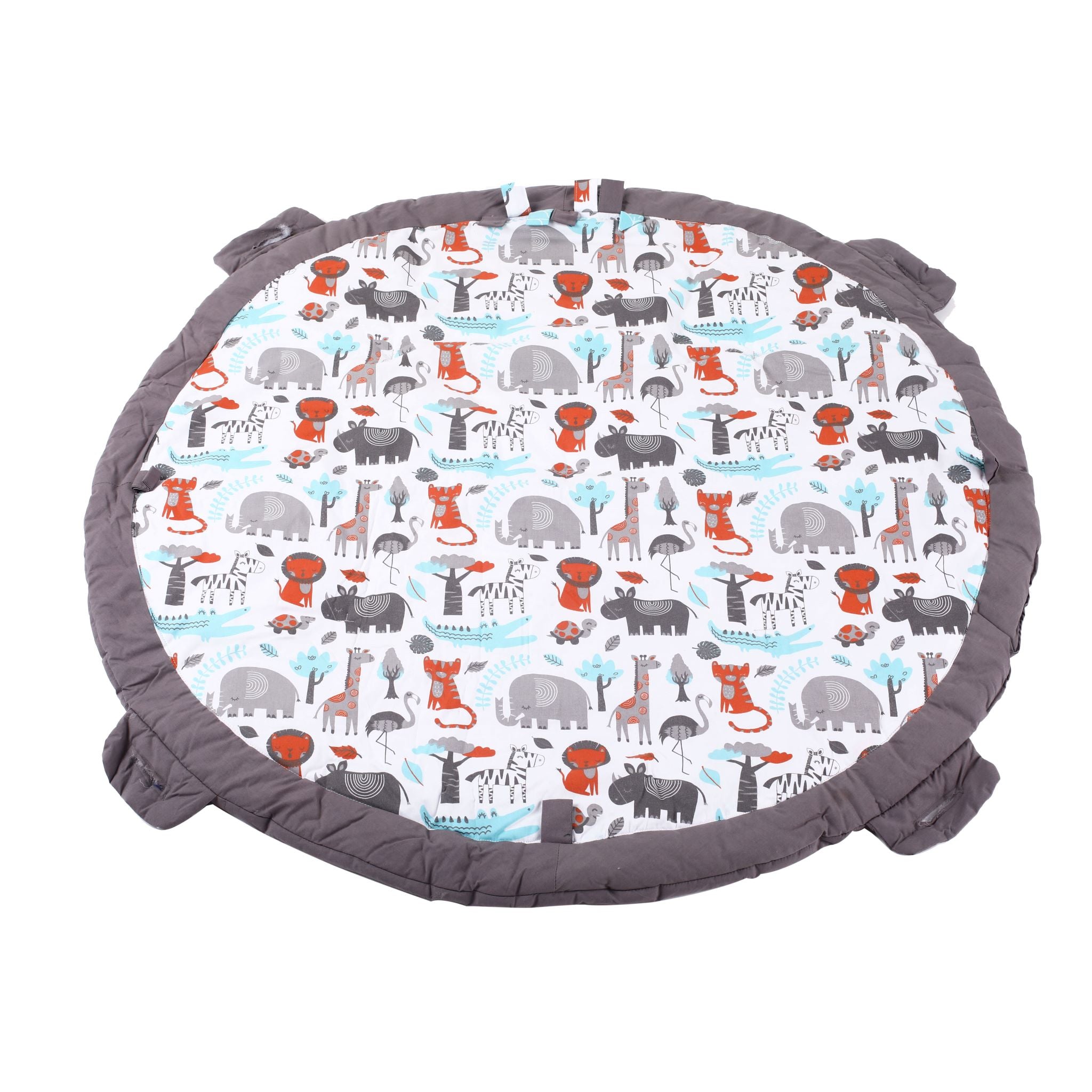 Bacati - Playmat/Baby Activity Gym with Mat, Jungle Safari Animals Aqua/Orange/Grey