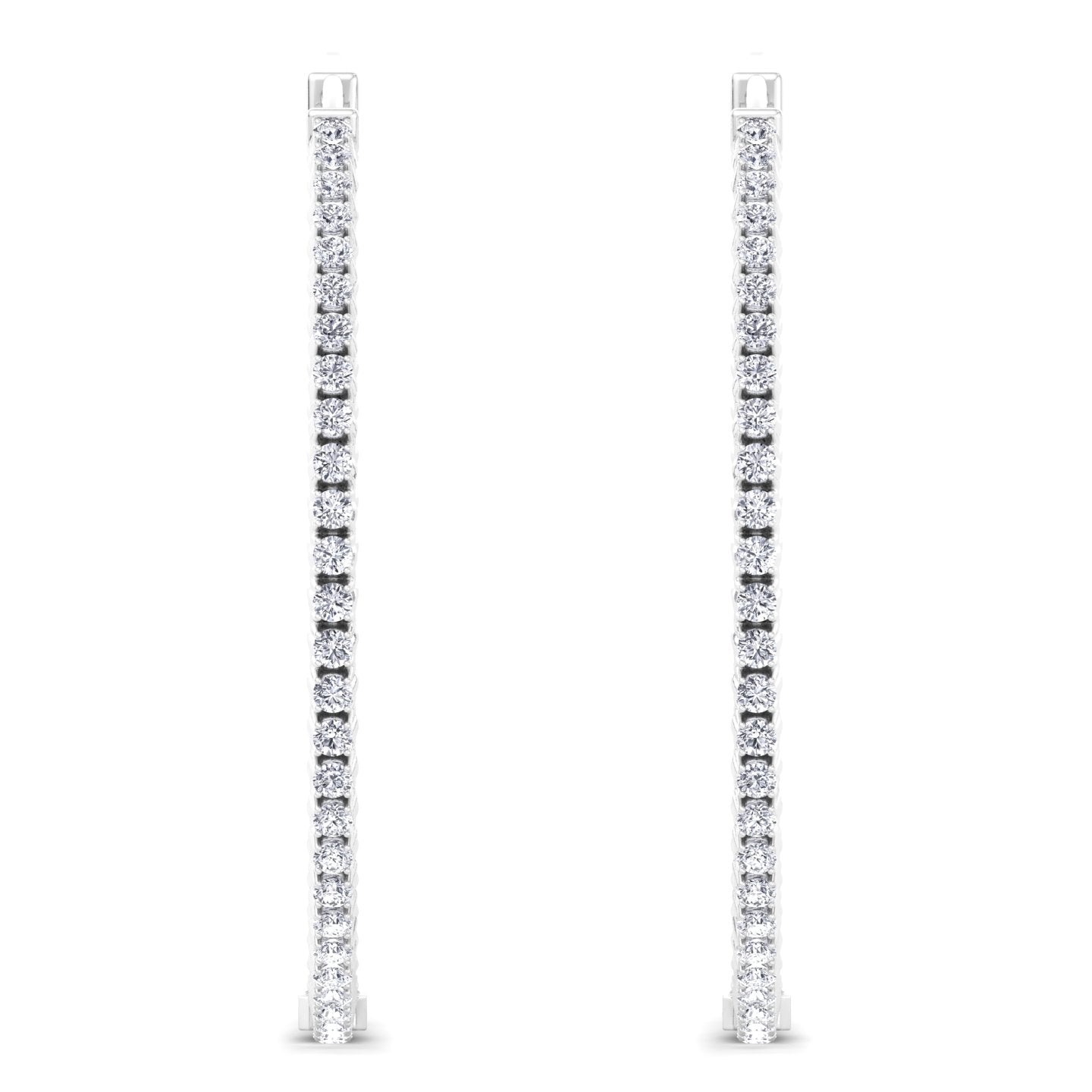 Sonal - 2.15CT Inside Out Round Diamond Hoop Earrings 1.5