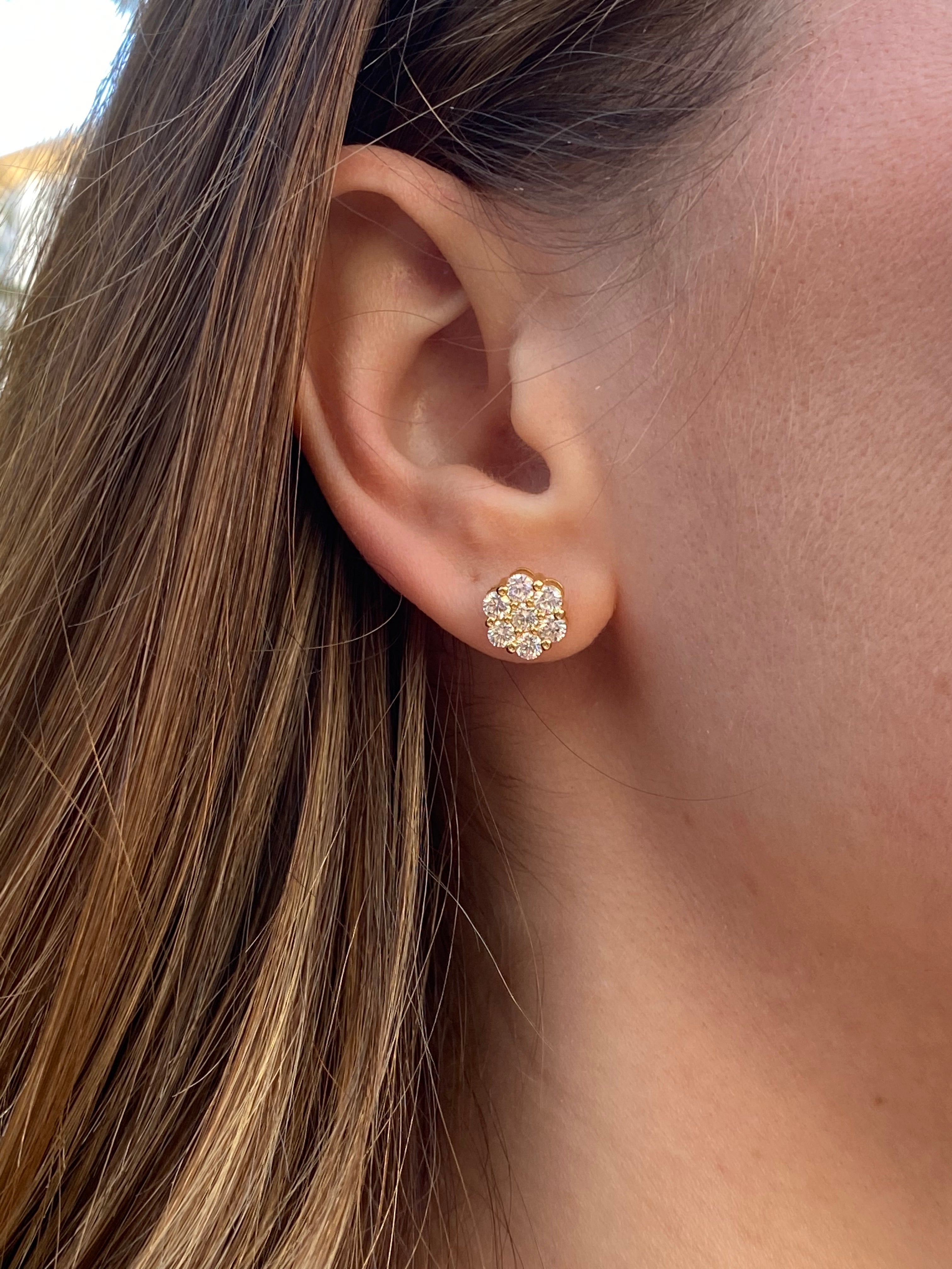 Tuli - 2 Carat Cluster Flower Diamond Studs