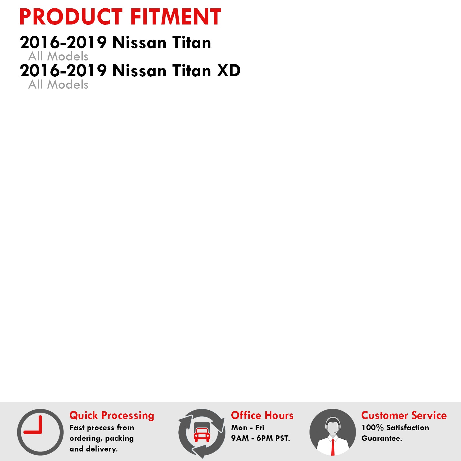 Nissan Titan 2016-2019 / Titan XD 2016-2019 White SMD LED License Plate Lights Clear Len