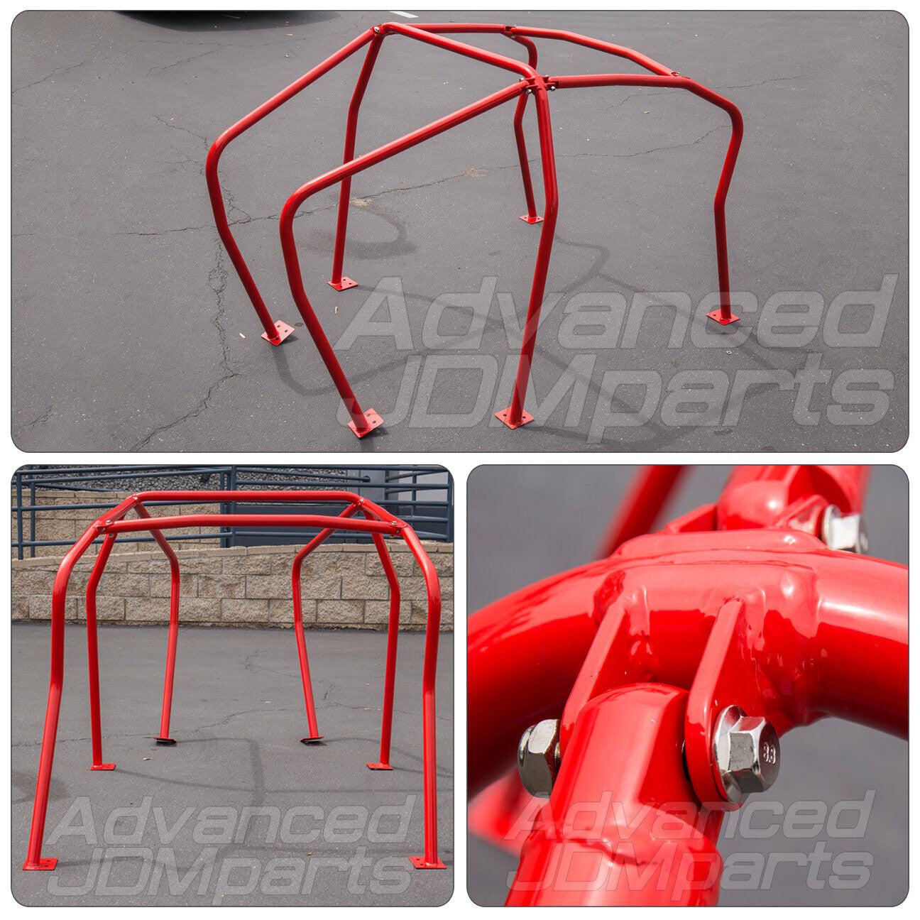 Mitsubishi Lancer EVO 7 8 9 2003-2006 6 Point Roll Cage Bar Red (California Local Pick Up Only)