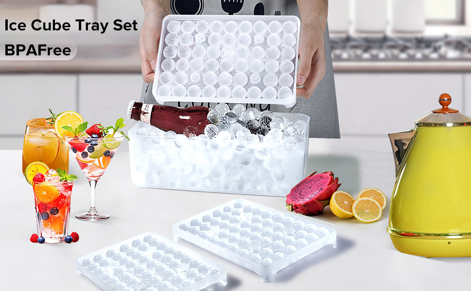 Ztomine Silicone Freezer Tray with Lid - Silicone Freezer Molds