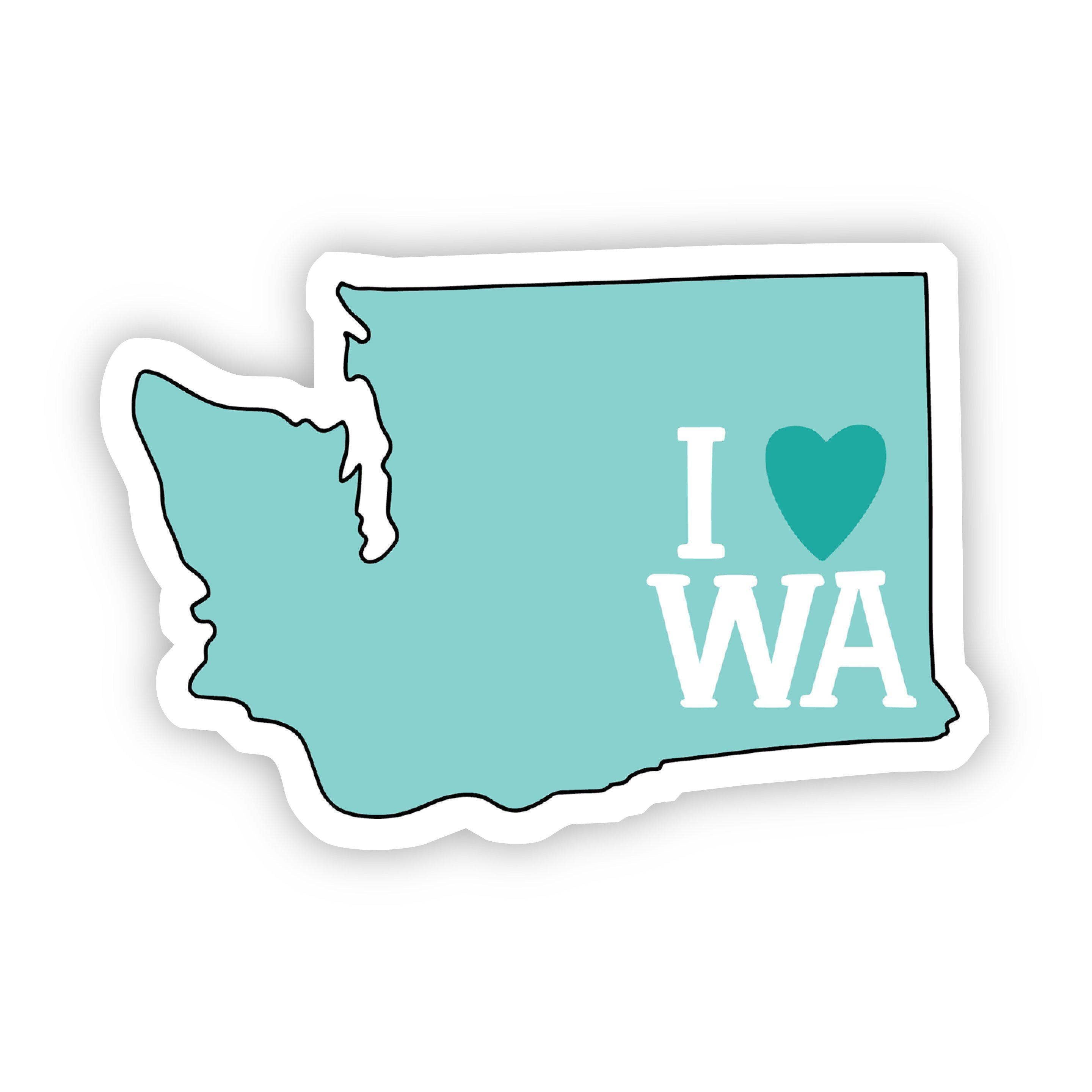I Love Washington Teal Sticker