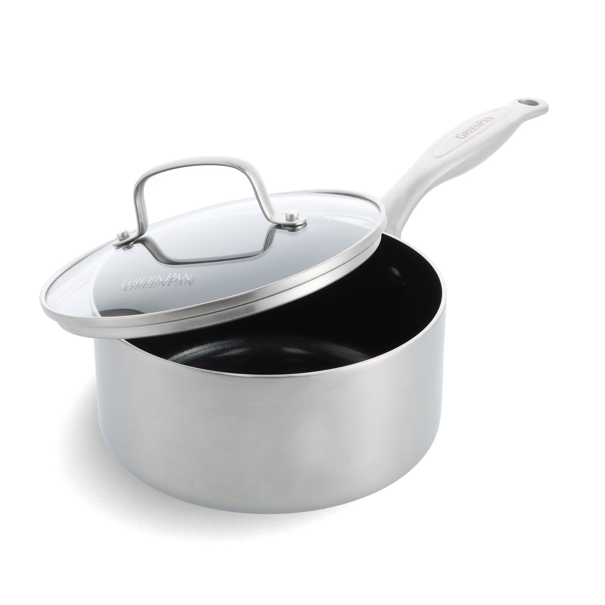 TriClad Ceramic Nonstick 2-Quart Saucepan with Lid