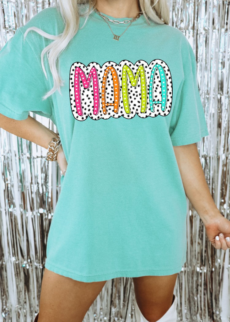 Preppy Colorful Mama DTF Tee