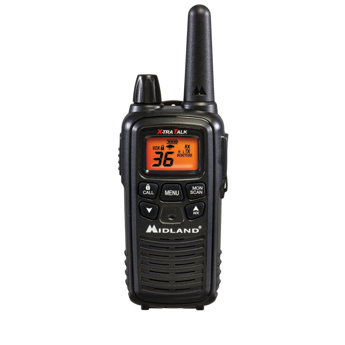Midland LXT600BB Two-Way FRS Radio close up