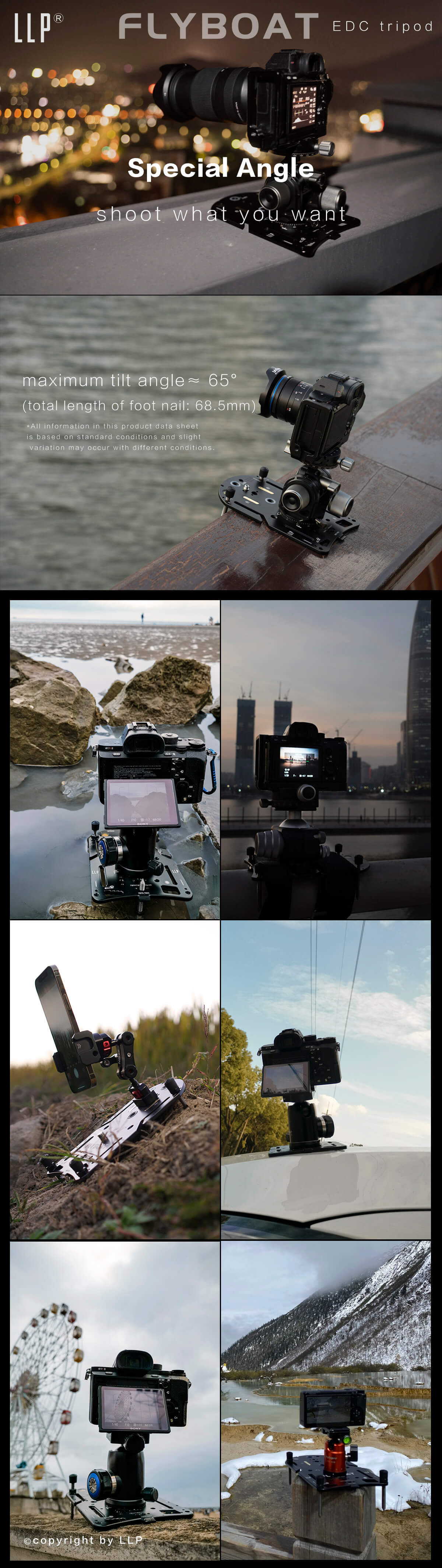 a low-angle photography tripod