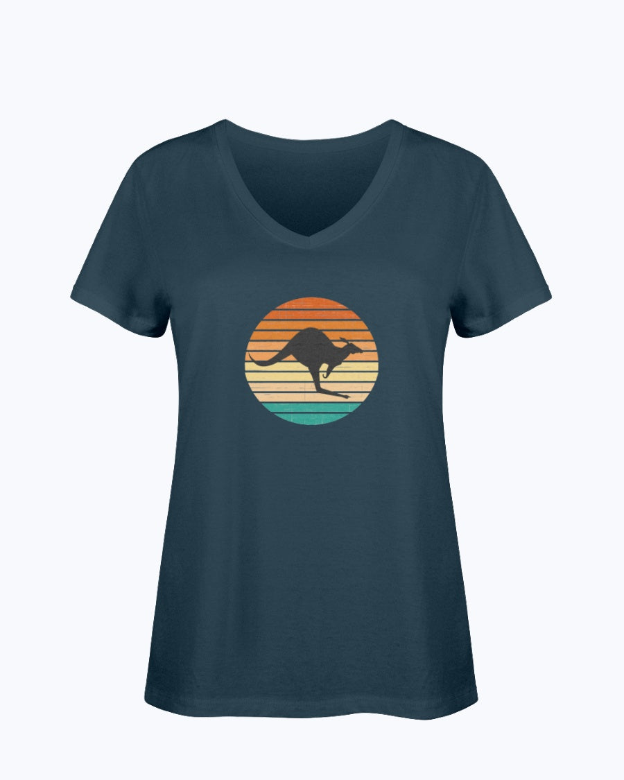 SUNSET ROO Ladies HD V Neck T