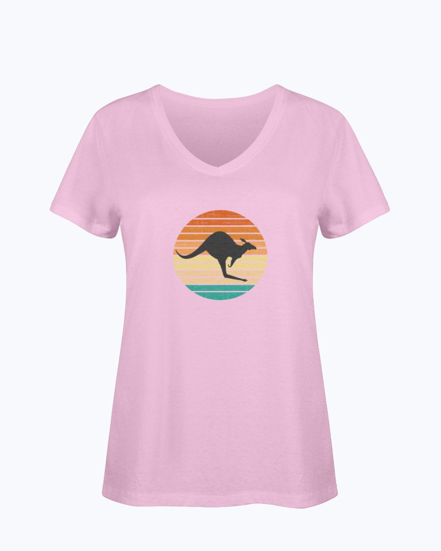 SUNSET ROO Ladies HD V Neck T