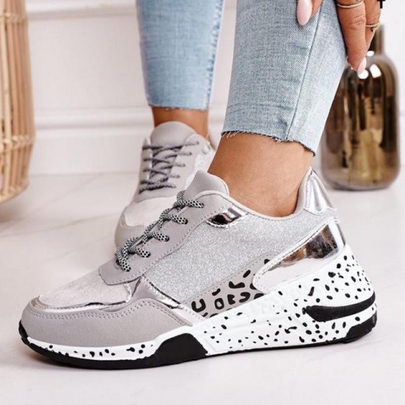 Leopard Print Lace-up Sneakers